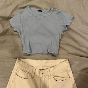 LIGHT BLUE BRANDY MELVILLE BABY TEE